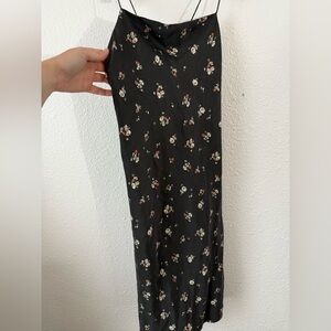 Re/Done Black Floral Mini Dress